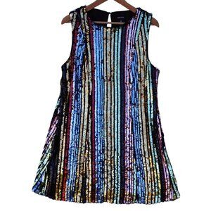 Torrid Size 00 Plus Sequin Dress Sleeveless Multicolor Party Cocktail